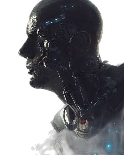 robot, face, mask, cyberpunk transparent PNG cut-out