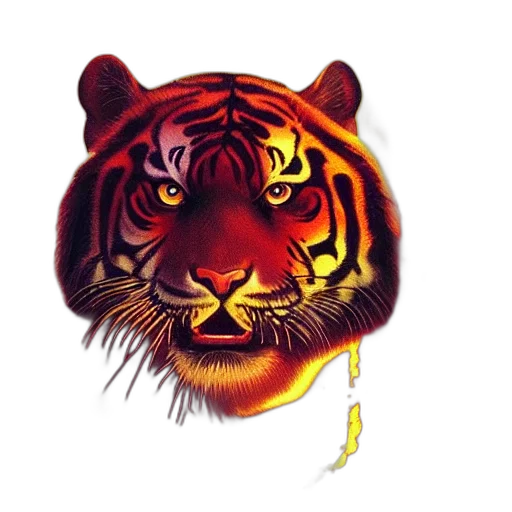 animal, staff, photorealistic, concept art, watercolor, 3d render, tiger, made transparent PNG cut-out
