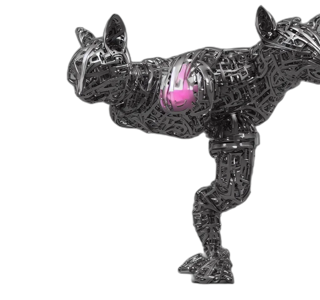 animal, jewelry, robot, creature, 3d render, concept art, cyberpunk, fantasy art transparent PNG cut-out