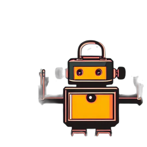 robot, staff, weapon, animal, concept art, pixel art, 3d render, cartoon transparent PNG cut-out