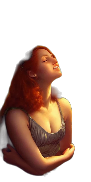 face, photorealistic, oil painting, fantasy art, concept art, fire, young, woman transparent PNG cut-out