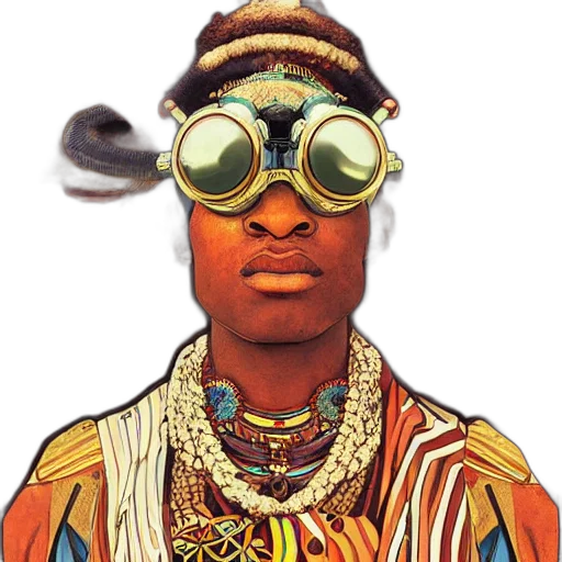 jewelry, face, mask, staff, concept art, photorealistic, colourful, vfx transparent PNG cut-out