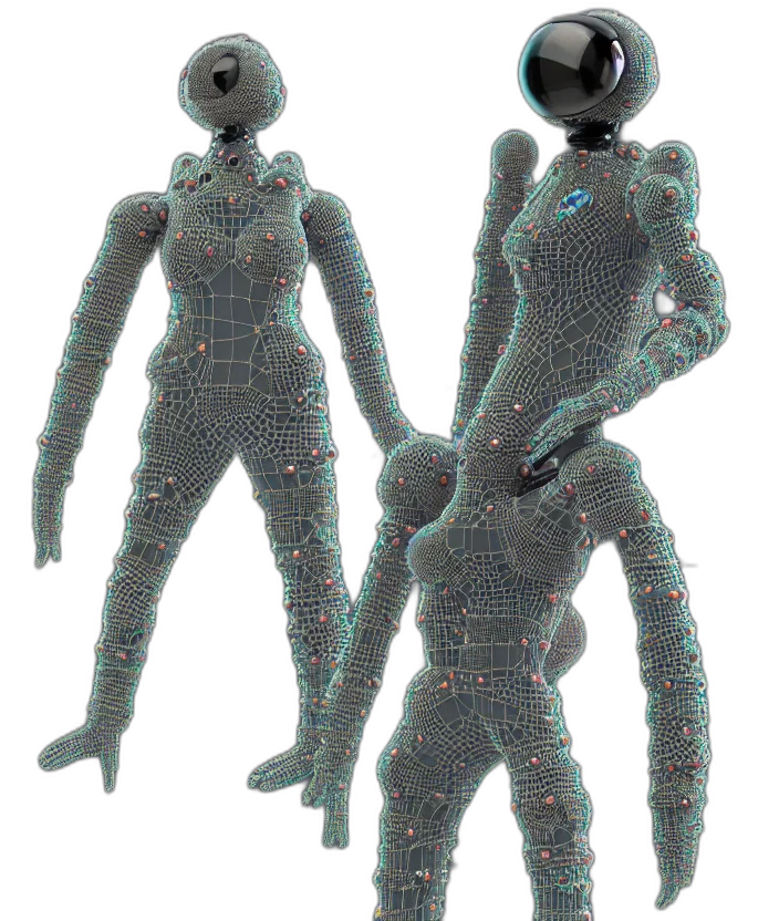 robot, jewelry, mask, staff transparent PNG cut-out