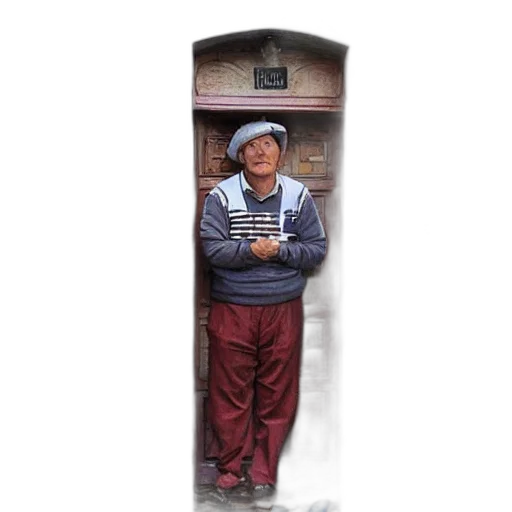 staff, face, umbrella, hat, oil painting, photorealistic, 3d render, concept art transparent PNG cut-out