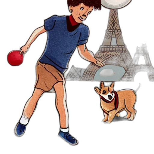 animal, cartoon, photorealistic, pixel art, concept art, illustration, french, boy transparent PNG cut-out
