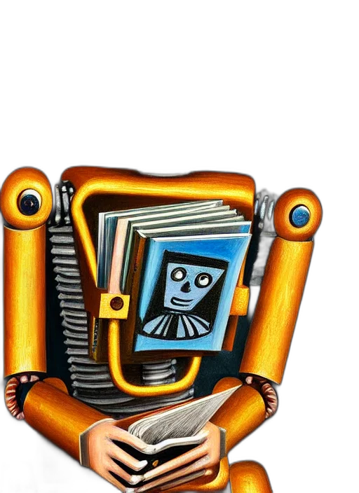 robot, furniture, crown, staff transparent PNG cut-out