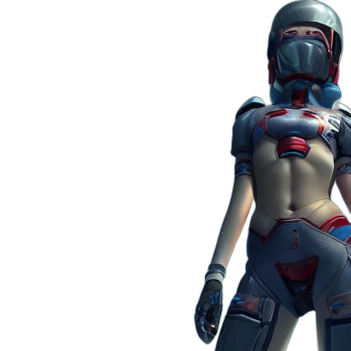 robot, 3d render, concept art, cyberpunk, spacegirls, uhd, unreal, engine transparent PNG cut-out
