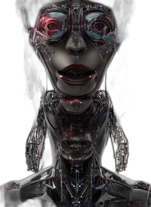 robot, face, mask, creature, cyberpunk, concept art, 3d render, comic book art transparent PNG cut-out