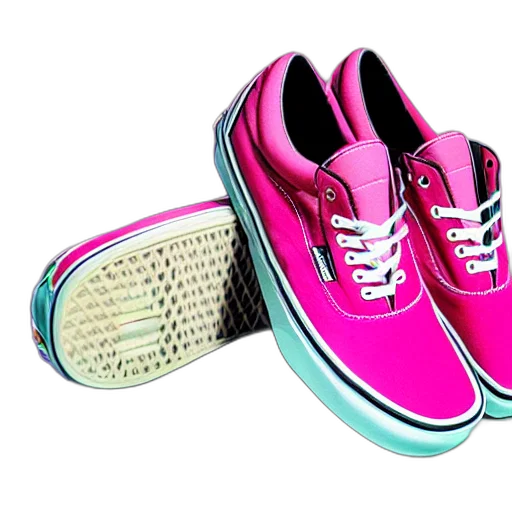 shoes, 3d render, vaporwave, photorealistic transparent PNG cut-out