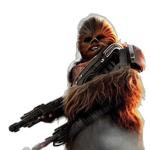 weapon, concept art, photorealistic, chewbacca transparent PNG cut-out