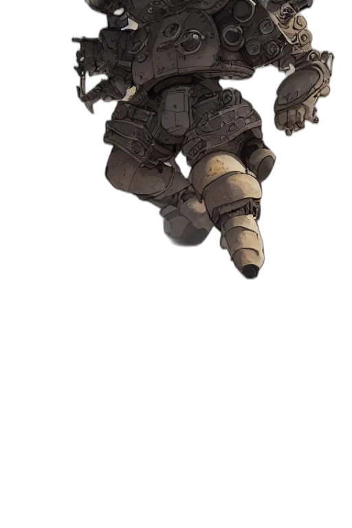 robot, weapon, creature, staff, concept art, 3d render, fantasy art, pixel art transparent PNG cut-out