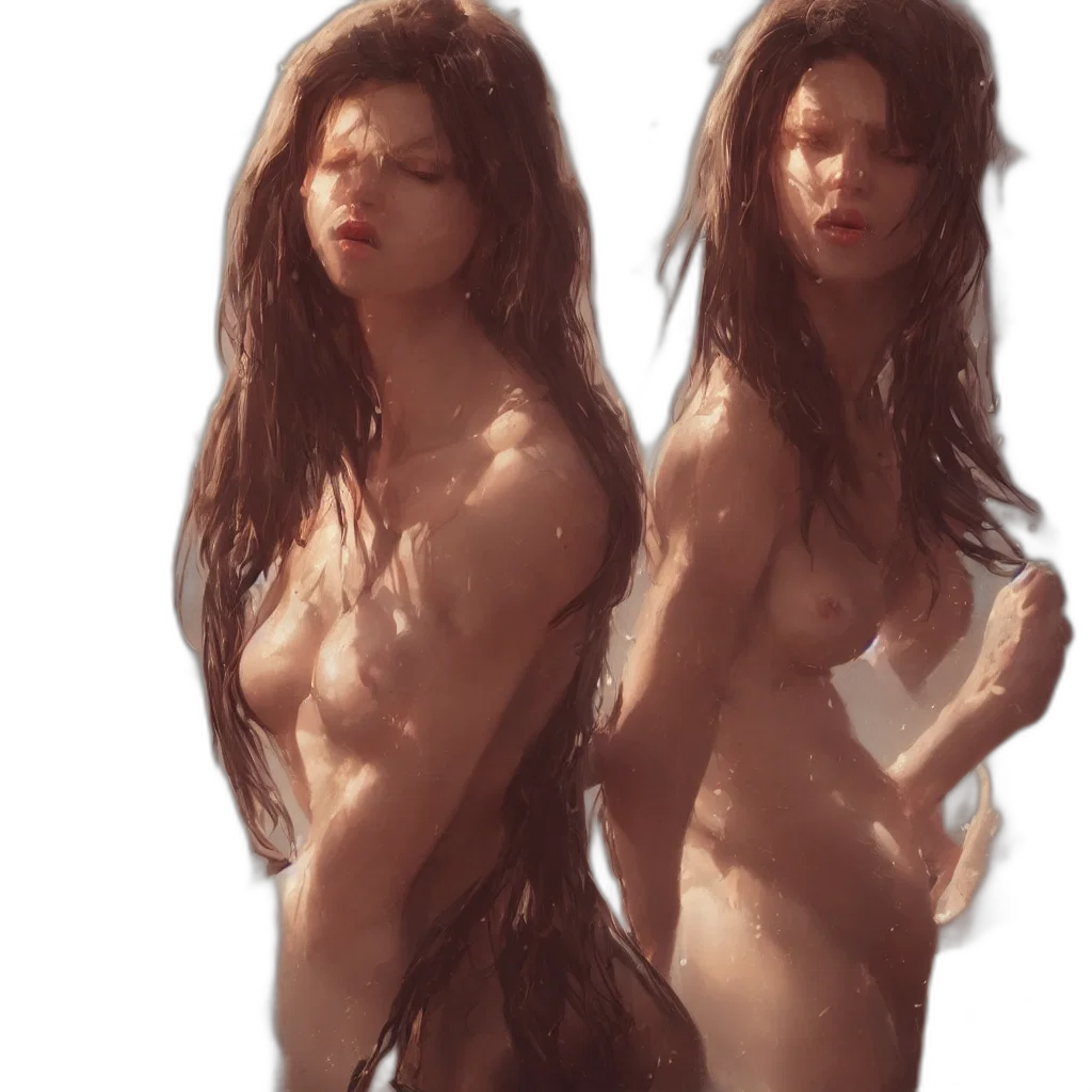 creature, hair, dress, face, concept art, fantasy art, photorealistic, 3d render transparent PNG cut-out