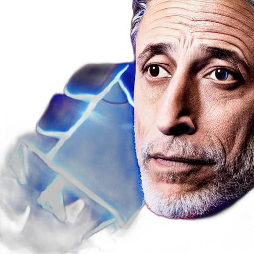 face, umbrella, photorealistic, jon, stewart, looking, sad, while transparent PNG cut-out