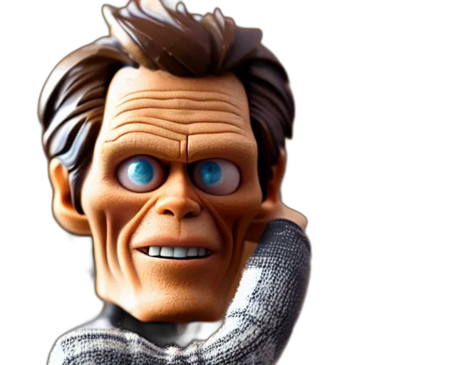 face, 3d render, photorealistic, concept art, cartoon, willem, dafoe, figurine transparent PNG cut-out