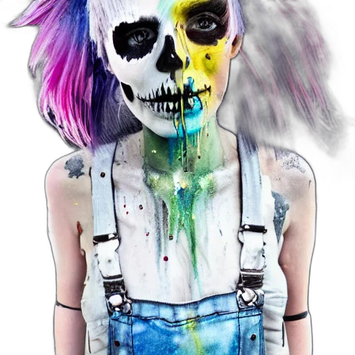 mask, face, dress, watercolor, concept art, photorealistic, fantasy art, colorful transparent PNG cut-out