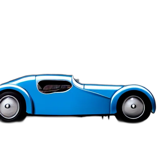 car, 3d render, concept art, photorealistic, cartoon, blue, bugatti, type transparent PNG cut-out