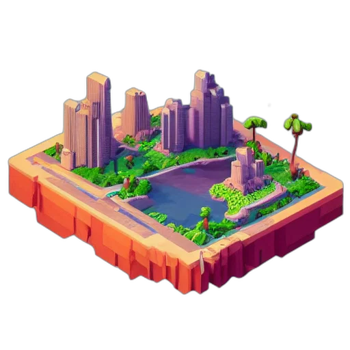 building, tree, pixel art, concept art transparent PNG cut-out