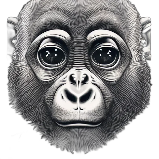animal, face, mask, creature, photorealistic, concept art, pencil sketch, 3d render transparent PNG cut-out