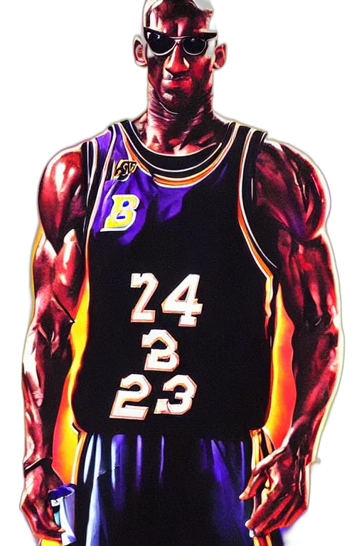 3d render, concept art, photorealistic, terminator, movie, poster, art, lakers transparent PNG cut-out