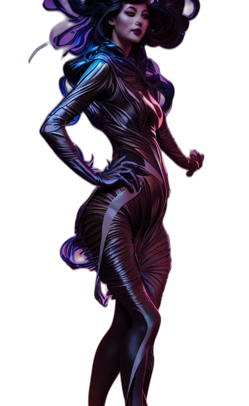 dress, creature, staff, concept art transparent PNG cut-out