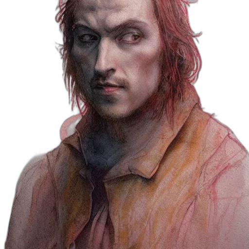 face, staff, creature, photorealistic transparent PNG cut-out