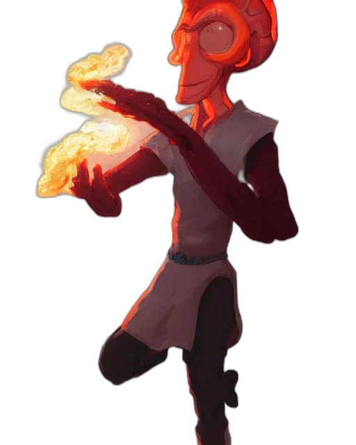 staff, jacket, mask, concept art, pixel art, fantasy art, watercolor, fire transparent PNG cut-out