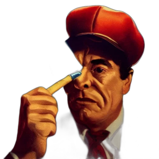 staff, face, hat, umbrella, photorealistic, concept art, comic book art, pixel art transparent PNG cut-out