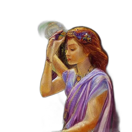 jewelry, staff, dress, crown, oil painting, photorealistic, watercolor, pencil sketch transparent PNG cut-out