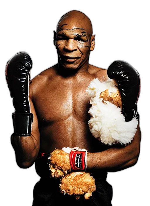 animal, portrait, mike, tyson, fried, chicken, boxing, gloves transparent PNG cut-out