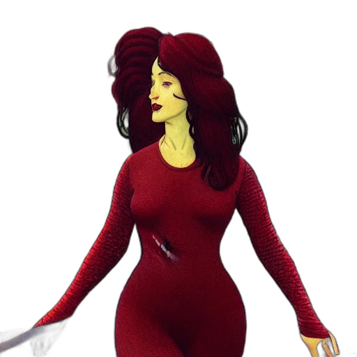 dress, staff, hat, hair transparent PNG cut-out