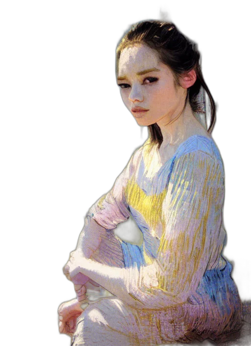 dress, face, jewelry, staff, oil painting, photorealistic, watercolor, fantasy art transparent PNG cut-out