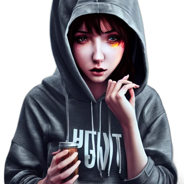 jacket, robot, face, weapon, cyberpunk, pixel art, concept art, anime transparent PNG cut-out