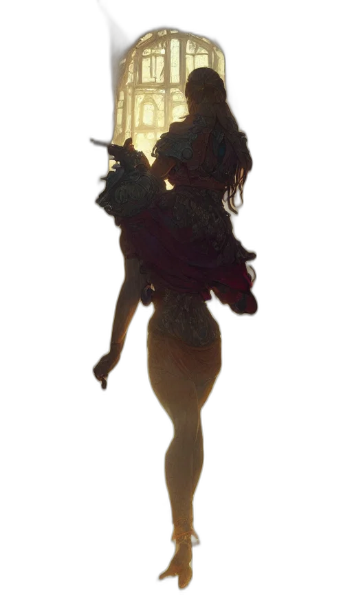 dress, staff, crown, creature transparent PNG cut-out