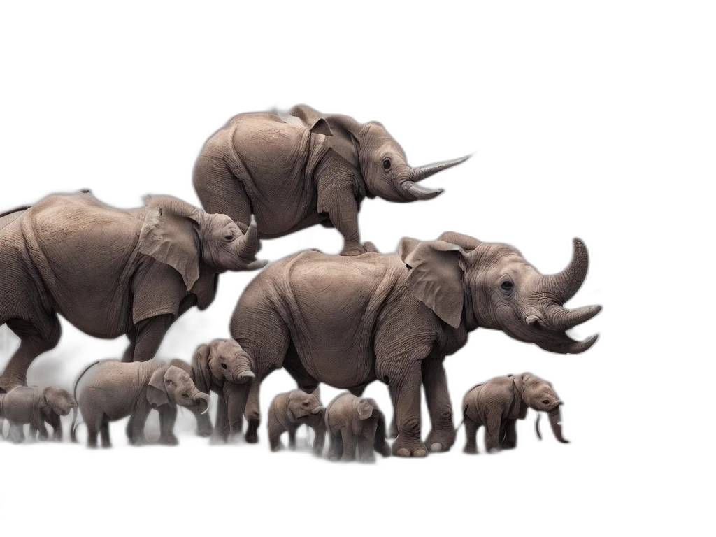 animal, concept art, 3d render, photorealistic, apocalyptic, city, baby, elephants transparent PNG cut-out