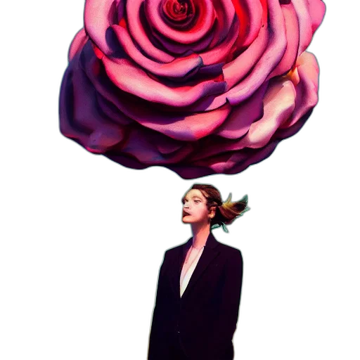 umbrella, flower, dress, jacket, concept art, photorealistic, watercolor, vaporwave transparent PNG cut-out