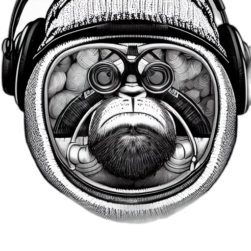 mask, face, robot, animal, cartoon, comic book art, pencil sketch, concept art transparent PNG cut-out