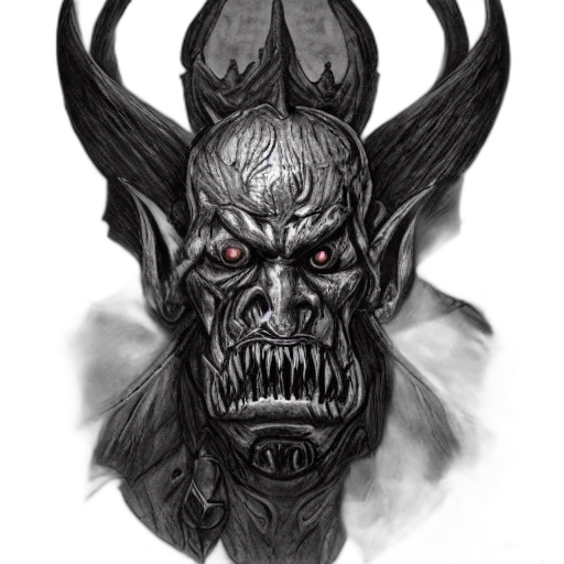 face, mask, creature, staff, concept art, fantasy art, comic book art, photorealistic transparent PNG cut-out