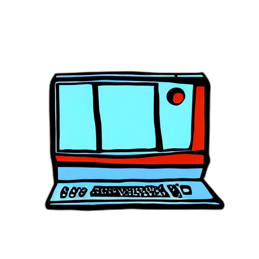 furniture, robot, pixel art, cartoon, vaporwave, concept art, blue, old transparent PNG cut-out