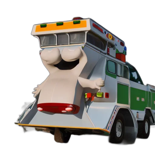 robot, car, staff, animal, 3d render, concept art, cartoon, big transparent PNG cut-out