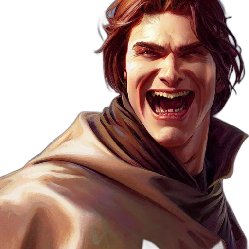 face, comic book art, concept art, fantasy art transparent PNG cut-out