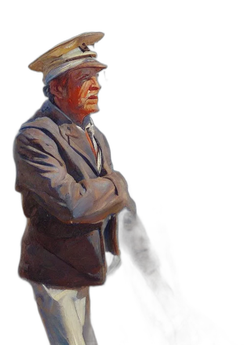 staff, hat, jacket, face transparent PNG cut-out