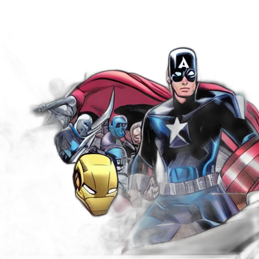 comic book art, concept art, cartoon, 3d render transparent PNG cut-out