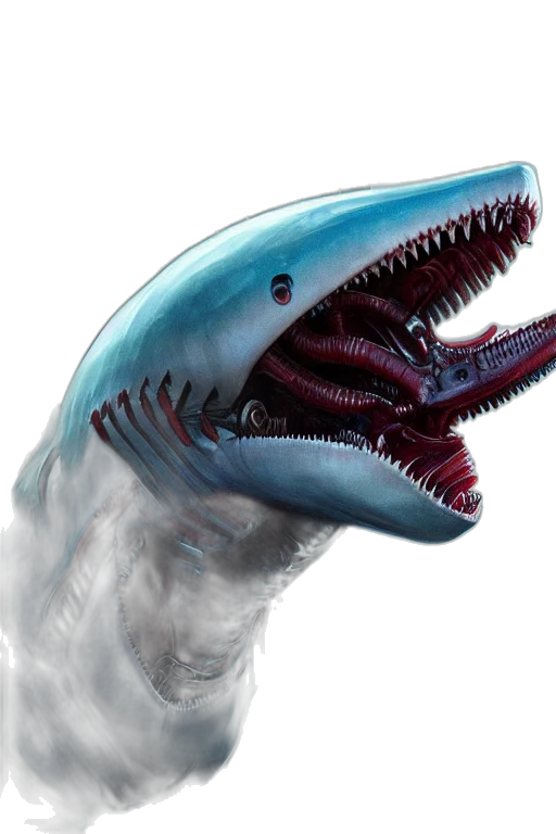 creature, animal, dragon, 3d render, concept art, photorealistic, underwater, xenomorph transparent PNG cut-out