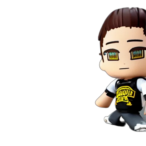 3d render, cartoon, concept art, pixel art, tony, hawk, nendroid transparent PNG cut-out