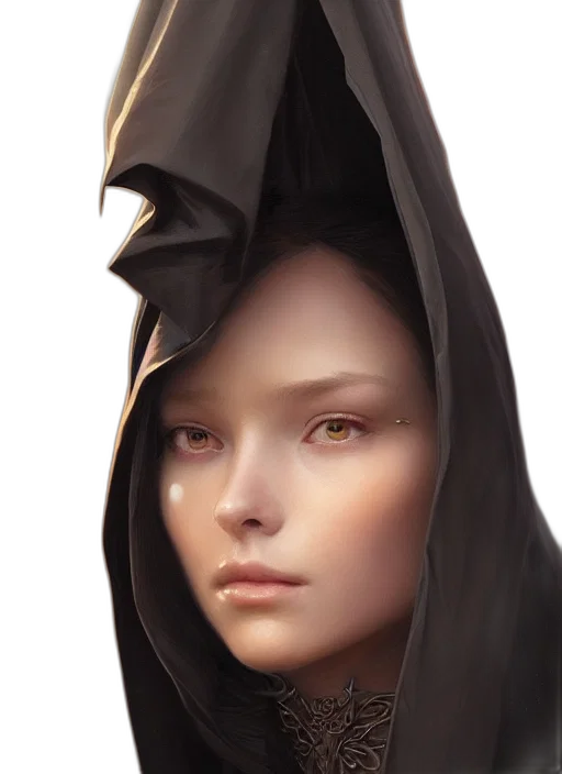 face, hat, crown, mask, concept art, fantasy art, photorealistic, oil painting transparent PNG cut-out