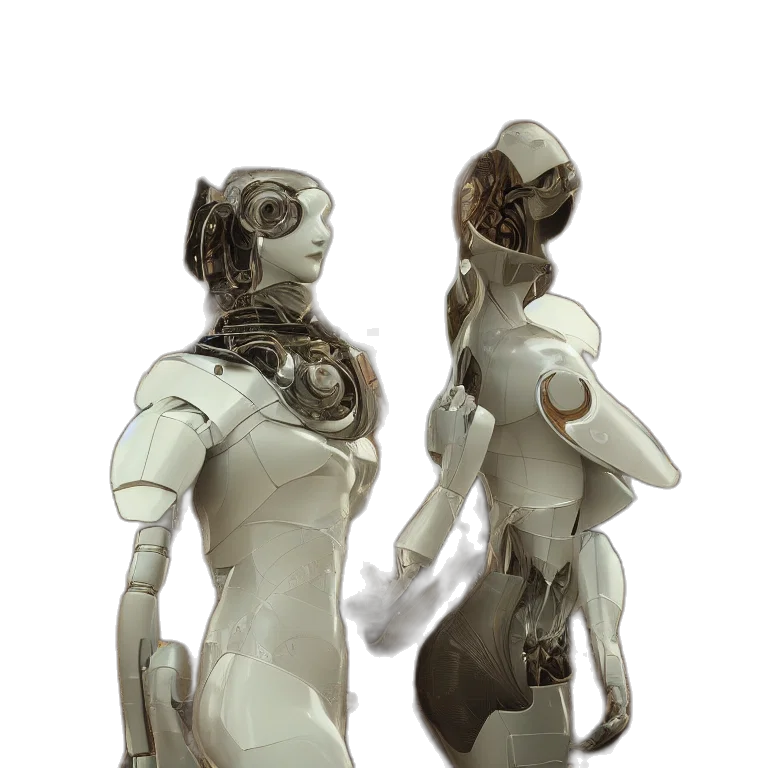 robot, concept art, 3d render, cyberpunk transparent PNG cut-out