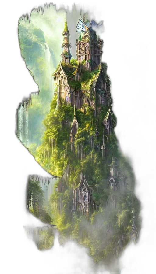 tree, dragon, sword, crown transparent PNG cut-out