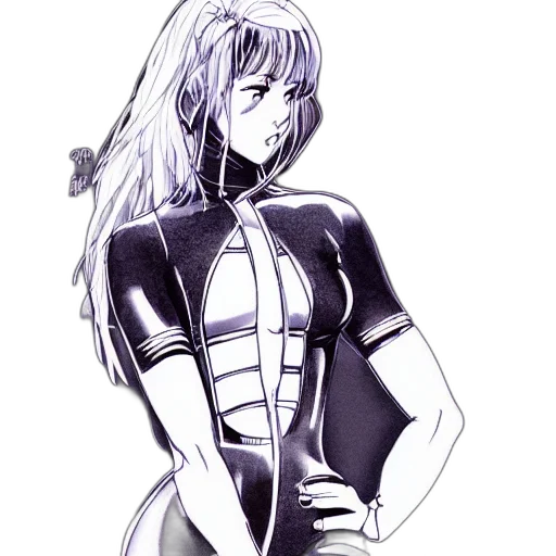 dress, robot, weapon, jacket, cyberpunk, concept art, vaporwave, anime transparent PNG cut-out