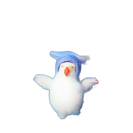 hat, creature, animal, staff, pixel art, 3d render, concept art, watercolor transparent PNG cut-out