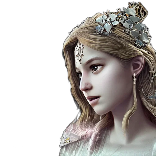 crown, jewelry, face, fantasy art transparent PNG cut-out